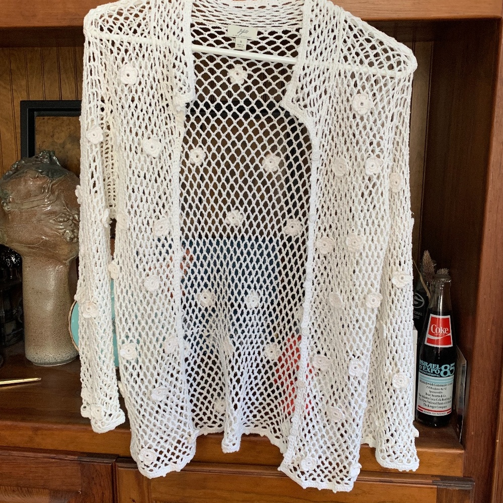 J jill hand crocheted sweater. Worn once or twice